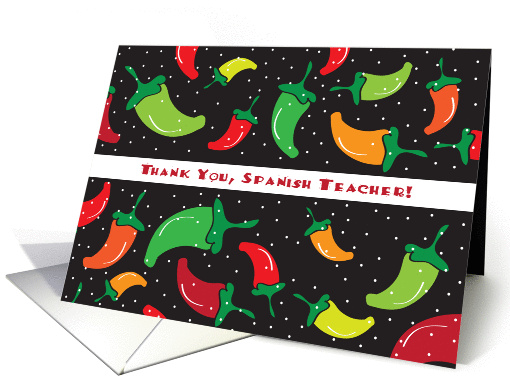 Thank you, for Spanish Teacher, chili peppers card (921621)