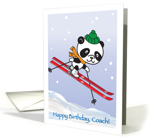 Birthday to Ski Coach, panda card (933329)