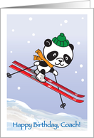 Birthday to Ski Coach, panda card