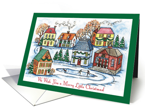Merry Little Christmas, Village, Blank card (933382)