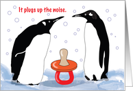 Christmas to Father to Be, Penguins card