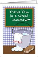 Thank You, to Janitor, chalkboard, bucket card