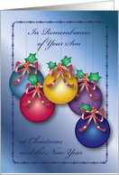 Christmas, In Remembrance of Son, Ornaments, Holly card