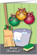 Business Christmas for Cleaning Service, Ornaments, Broom card