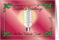 Business Christmas, to Electric Client card