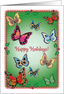 Christmas, Butterfly Theme, Holly card