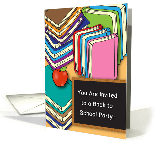 Invitation to Back to School Party, books card (943541)