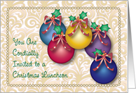 Invitation to Christmas Luncheon, Ornaments card