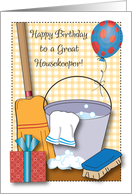 Birthday to Housekeeper/cleaning person, bucket card