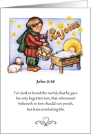 Religious Christmas John 3:16 Drummer Boy card