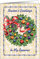 Season’s Greetings to Sponsor, wreath card