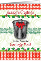 Christmas for Garbage Man, trash can card