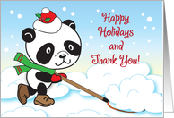 Happy Holidays for Snow Removal, panda card