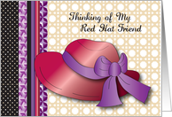 Thinking of You, Friend, red, hat card