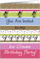 Ice Cream Birthday Party Invitation, sprinkles card