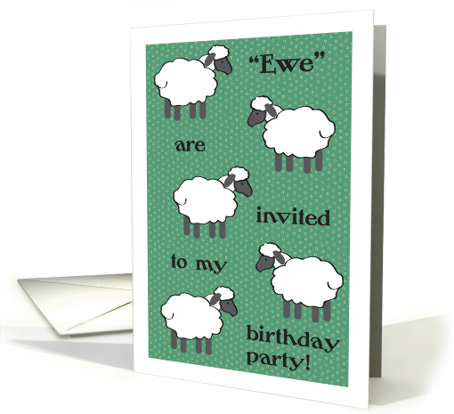 Birthday Party Invitation, Sheep Theme card (971001)