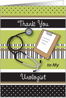 Thank You to Urologist, stethoscope, chart card