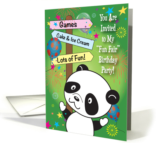 Fun Fair Birthday Party Invitation, panda card (979881)