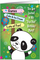 Fun Fair Birthday Party Invitation, panda card