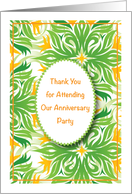 Thank you, Attending Anniversary Party, abstract card