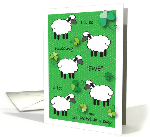 Missing Ewe on St Patrick's Day, sheep card (997409)