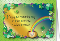 St Patrick’s Day for Police Officer, rainbow card