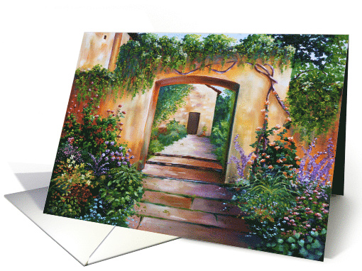 Happy Birthday Golden Arch Walkway in Garden card (885889)