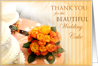 Thankyou for the Wedding Cake Orange Roses card