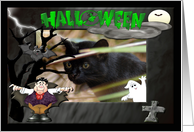 Halloween Geoffroy Cat card