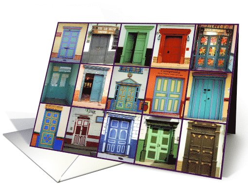 Colorful Latin doors card (631640)