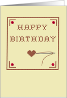 Cross Stitched Birthday Card