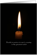 Military Sympathy Candle card