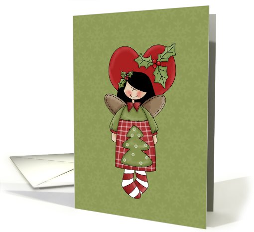 Merry Christmas Across The Miles Girl with Heart card (697966)