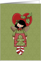 Merry Christmas Across The Miles Girl with Heart card