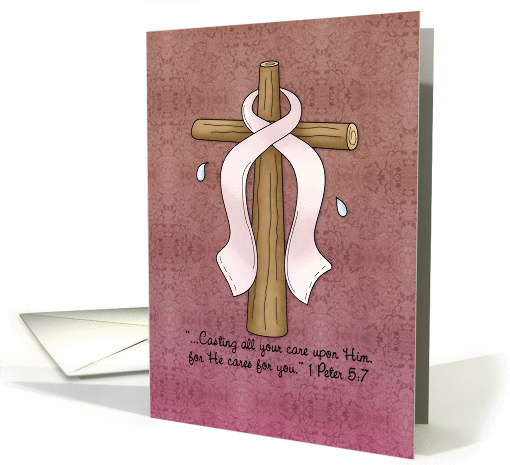 Breast Cancer Awareness Ribbon and Cross card (843532)