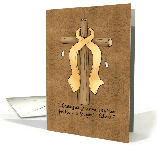 Endometriosis Awareness Ribbon and Cross card (843622)