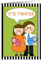 mommy & daddy - it’s twins! card