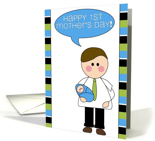 happy 1st mother's day from daddy  - boy w/ daddy card (607635)