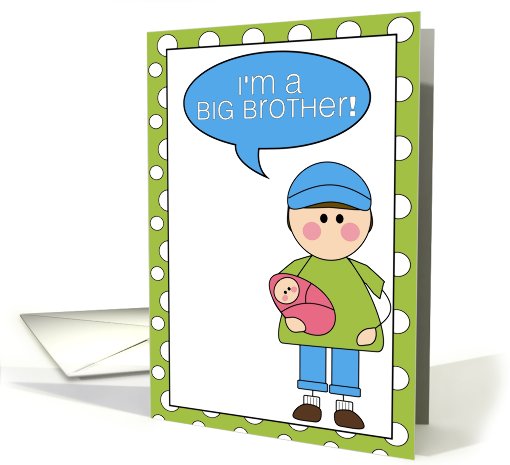 i'm a big brother - baby girl announcement card (607822)