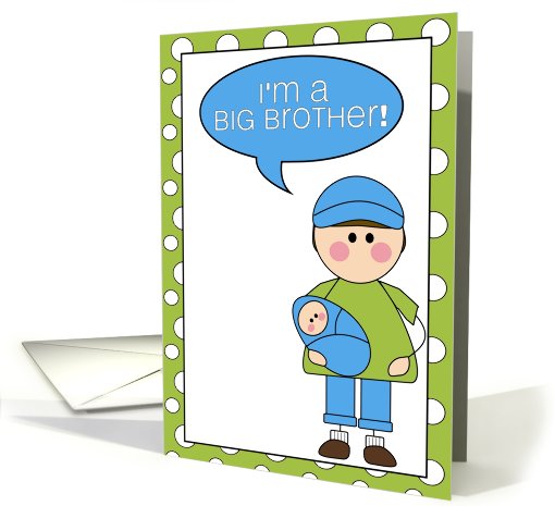 i'm a big brother - baby boy announcement card (607826)