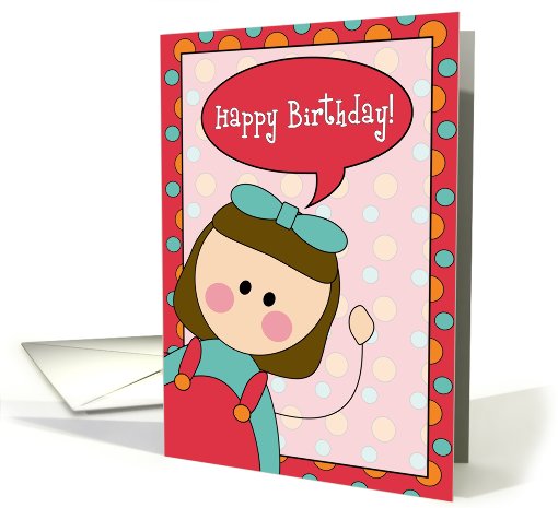 happy birthday - girl card (607899)