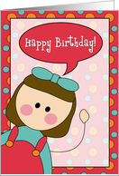 happy birthday - girl card