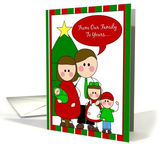 holidays - from our family to yours....(family of five) card (684099)