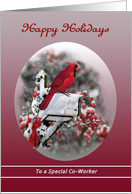 Co-worker Christmas card, mail box with cardinal card
