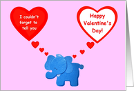 Valentine Elephant with Heart Thoughts card