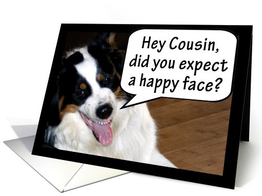 Snarly Face Missing You Cousin card (480765)