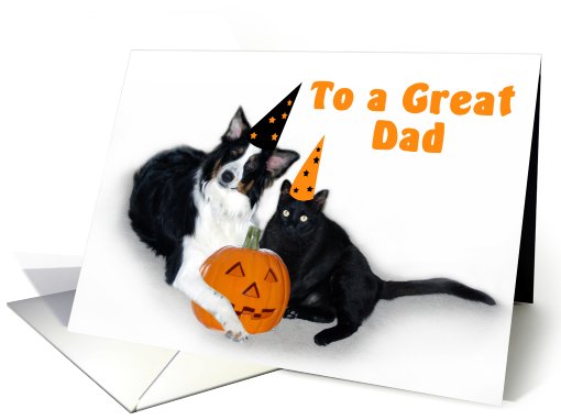 Halloween Dog and Cat, Dad card (481134)