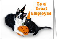 Halloween Dog and Cat, Employee card