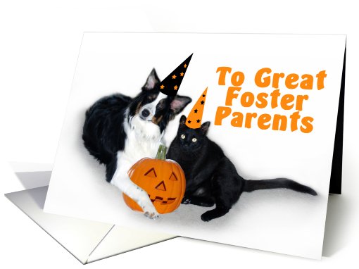 Halloween Dog and Cat, Foster Parents card (481147)