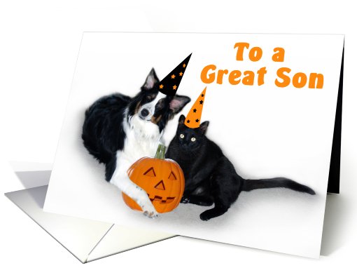 Halloween Dog and Cat, Son card (481218)